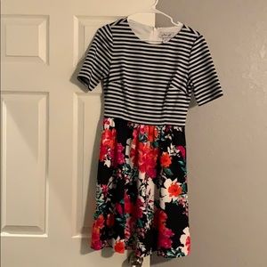Jessica H Floral / Stripe Dress